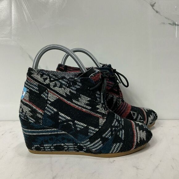 TOMS Aztec Print Wedge Heel Bootie - Picture 1 of 7